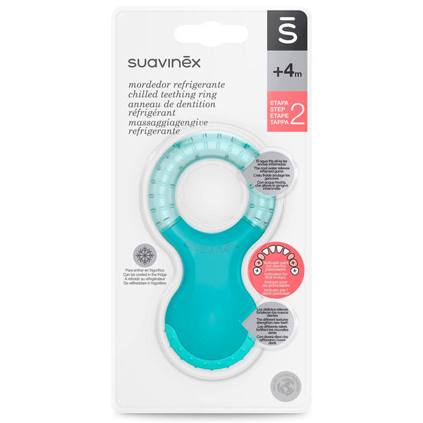 Suavinex Massaggiagengive Refrigerante, a Partire da 4 mesi, Anello da Dentizione Rinfrescante, con Rilievi