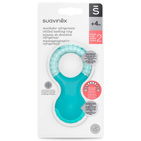 Suavinex Massaggiagengive Refrigerante, a Partire da 4 mesi, Anello da Dentizione Rinfrescante, con Rilievi