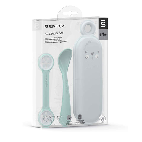 Suavinex-Set Portaposate con Cucchiaio e Reggi Bavaglio