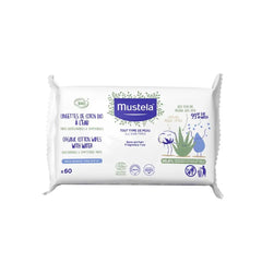 SALVIETTE ALL'ACQUA IN COTONE BIO MUSTELA® 60 PEZZI