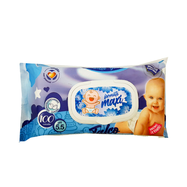 Salviette Baby Talco 100Pz Seta Blu
