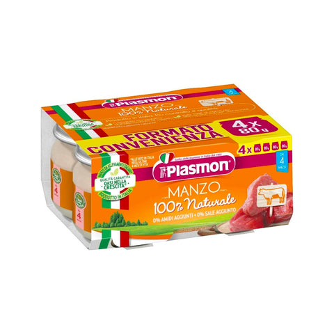 PLASMON OMOGENEIZZATO MANZO 4 X 80 G